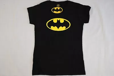 Buy Batman Classic Logo Ladies Skinny T Shirt New Official Dc Comics Superhero • 7.99£