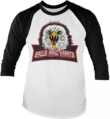 Buy Cobra Kai Eagle Fang Karate Baseball Long Sleeve Tee Longsleeve White-Black • 36.09£