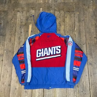 Buy Reebok Puffer Coat Mens New York Giants NFL Full Zip Football Jacket, Blue, XL • 70£
