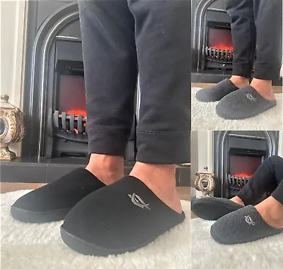 Buy Mens Slip On Cotton Fleece Lined Indoor  Memory Foam Clog Warm Slippers Shoes Sz • 6.95£