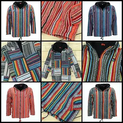 Buy Zip Hoodie Jumper Gheri Cotton Lined Hoody Hippie Rainbow Cardigan Jacket Fleece • 34.90£