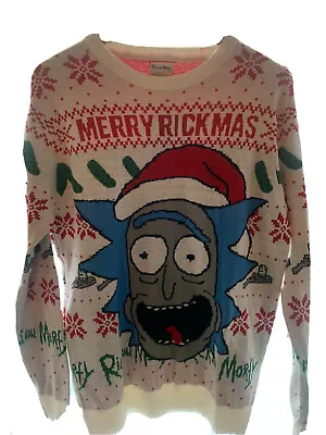 Buy Rick & Morty Men's Christmas Knitted Novelty Jumper Size L • 17.99£