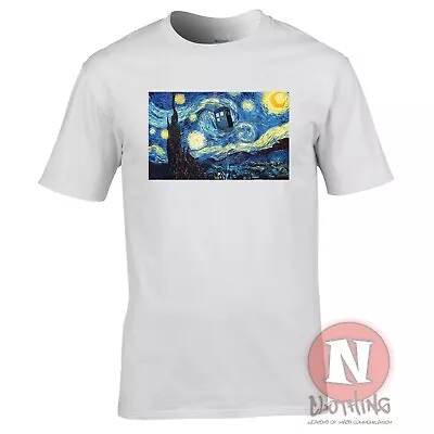 Buy Van Gogh Starry Night Tardis T-shirt Aesthetic Classic Art Timelord Tshirt Tee • 13.49£