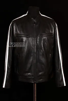 Buy Men's Leather Jacket Biker Fashion Style FALCON REAL NAPA LEATHER JACKET • 41.65£