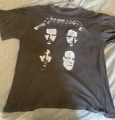 Buy Metallica T Shirt Vintage Black Album 4 Faces (1991) Size M • 75.09£