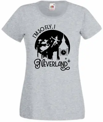 Buy I'm So Fly I Neverland Peter Pan Grey T-shirt Children's Ladies Cotton New • 8.95£