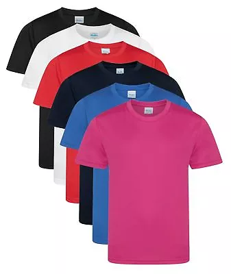 Buy Boys Girls Kids Childs Quick Dry Athletic Wicking Smooth Polyester T-Shirt • 4.39£