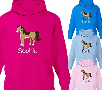 Buy Childrens Personalised Horse Riding Equestrian Hoodie Girls Pony Hoody Gift • 15.95£