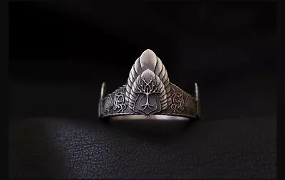 Buy 925 Sterling Silver Crown Ring,Aragorn's Crown, LOTR Silver Jewelry,Fantasy Ring • 85.25£