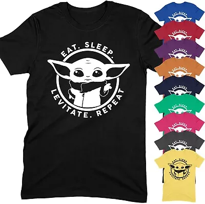 Buy Baby Yoda Eat Sleep T-Shirt | Star Wars Gift For Him Fathers Day Dad Kids Cute • 11.99£