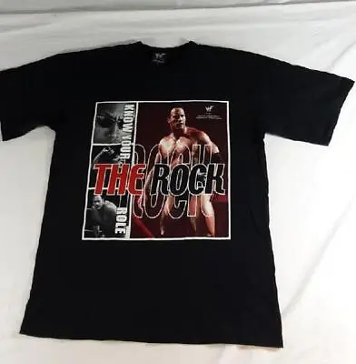 Buy WWF The Rock  Know Your Role  T-Shirt - Black - Large • 55£