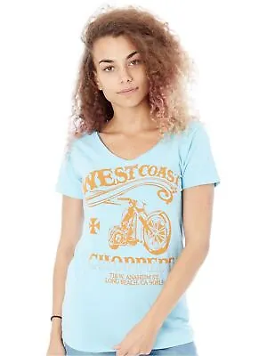 Buy West Coast Choppers Light Blue El Diablo Womens T-Shirt - L • 4£