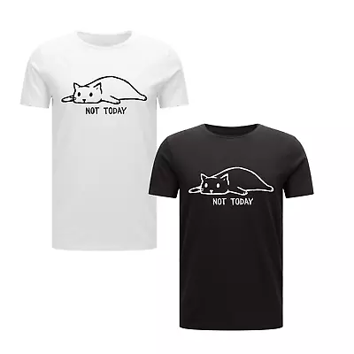 Buy Funny Fashion Not Today Men's T-Shirts Lazy Cat Men Top T Shirts • 13.49£