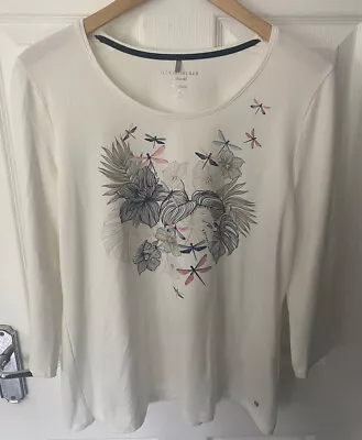 Buy Gerry Weber T-Shirt Blouse 3/4 Sleeve Cream Shirt With Print Casual Collection • 12.49£