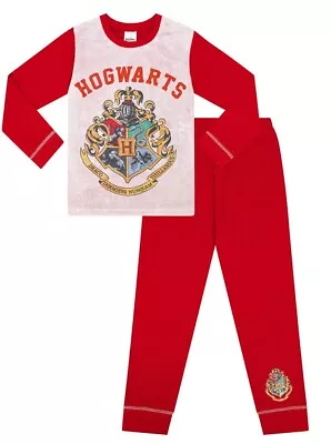 Buy Girls Harry Potter Red Hogwarts Long Pyjamas • 8.99£