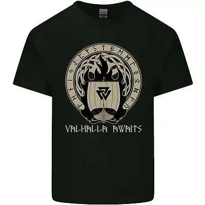 Buy Vikings Valhalla Awaits Valknut Symbol Odin Kids T-Shirt Childrens • 7.99£