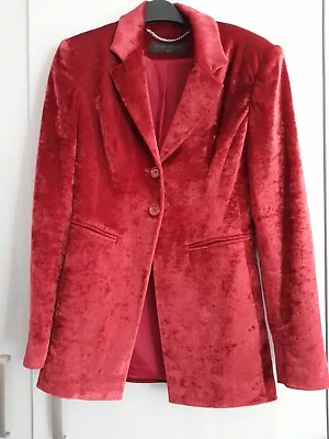 Buy Karen Millen Size 10 Red Velvet Jacket • 38£