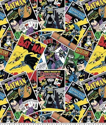 Buy 100% Cotton Fabric Camelot Batman Comic Stack Toss Free Postage Sold By Meter • 13£