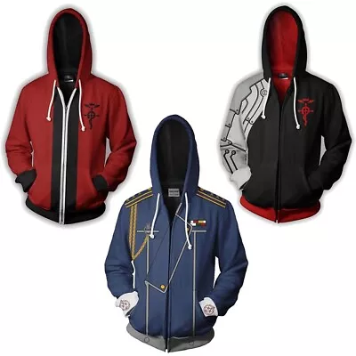 Buy Anime Fullmetal Alchemist 3D Hoodie Edward Elric Sweatshirts Jacket Coat Costume • 15.48£