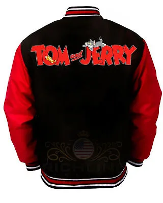 Buy Mens Tom And Jerry Letterman Varsity Jacket - Best Seller • 96.45£