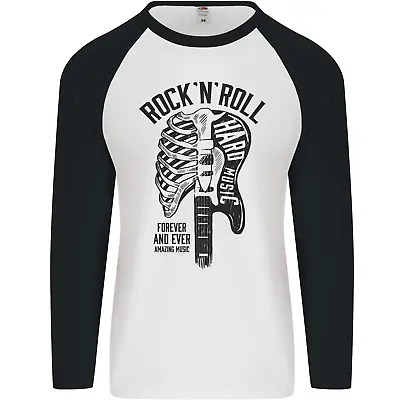 Buy Rock N Roll Forever And Ever Guitar Mens L/S Baseball T-Shirt • 9.99£