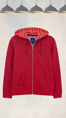 Buy Ex Crew Clothing Women’s Long Sleeve  Zip Through Hoodie In Red • 20.40£
