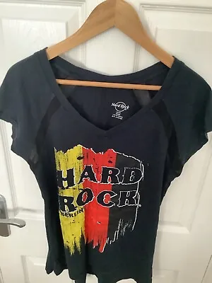 Buy Hard Rock Woman’s T-shirt Berlin V Neck Large Black • 5£