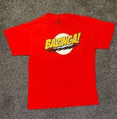 Buy Big Bang Theory Bazinga Red Short Sleeve T-shirt Size Large  • 10£