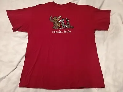 Buy Red Canadian Tshirt  Selfie Xl Bear Moose Raccoon Beaver Duck  • 10£