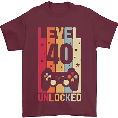 Buy 40th Birthday 40 Year Old Level Up Gamming Mens T-Shirt 100% Cotton • 6.99£