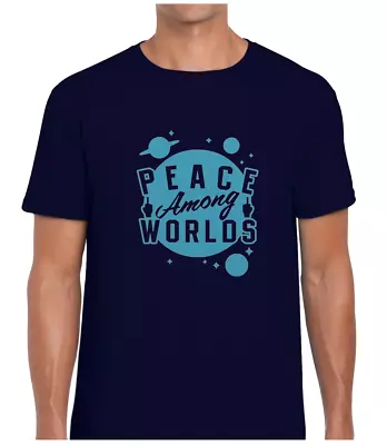 Buy Peace Among Worlds Mens T Shirt Tee Funny Aliens Cool Ufo Design Fashion Premium • 7.99£