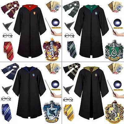 Buy UK Harry Potter Gryffindor Ravenclaw Slytherin Robe Cloak Tie Costume Wand Scarf • 9.45£