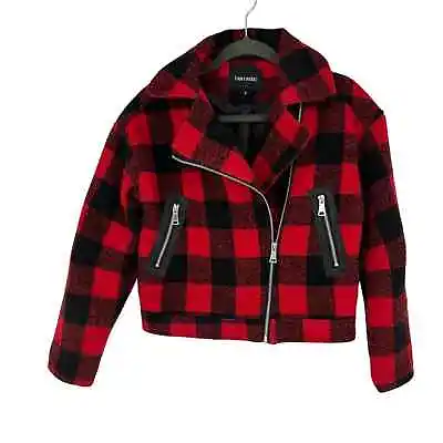 Buy Driftwood Red And Black, Buffalo Plaid Check Moto Jacket • 61.68£