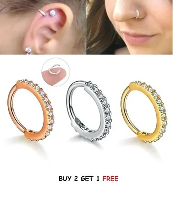 Buy Nose Hoop Small Septum Ring Piercing Ear Cartilage Tragus Helix Piercing  Eter • 3.49£