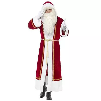 Buy Mens Deluxe Santa Cloak Velour Festive Fancy Dress Christmas Classic Dress Up • 29.02£