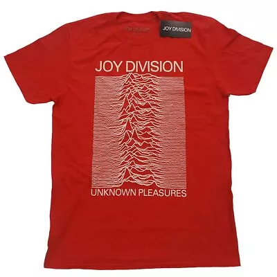 Buy Red Joy Division Unknown Pleasures White Official Tee T-Shirt Mens Unisex • 15.99£