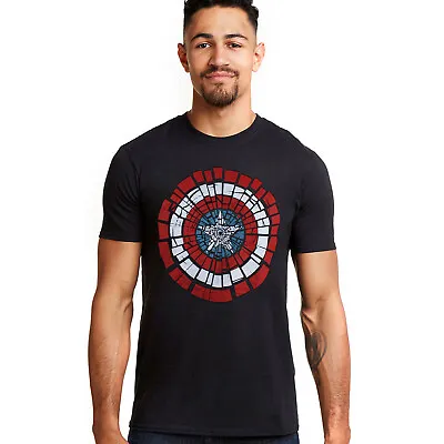 Buy Captain America Mens T-shirt Shield Shattered Black S-XXL Official Marvel • 10.49£
