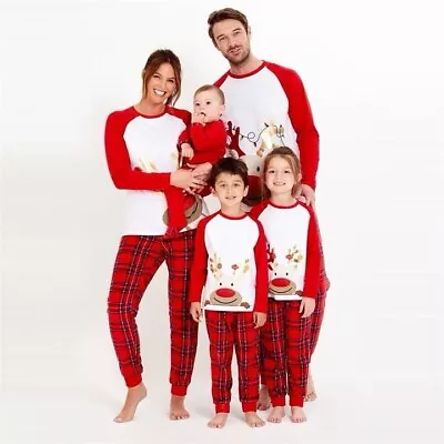 Buy NEW Reindeer Pyjamas Long Sleeve Family Kids Women's Men's Girl Boy Christmas • 24.99£