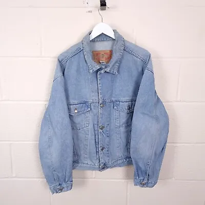 Buy DIESEL Jacket Mens L Large Denim Trucker Collared Stone Light Blue Vintage 80s • 34.90£