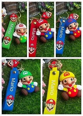 Buy Super Mario Keychain Keyring Bag Charm Pendant New Different Colours Clothes • 2.99£