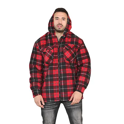 Buy Mens Padded Shirt Fur Lined Lumberjack Flannel Work Jacket Warm Thick Casual Top • 20.99£