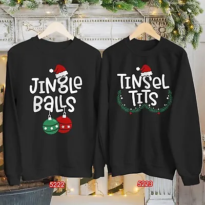 Buy Sweatshirt Jingle Balls Tinsel Ti*s Christmas Matching Couple Funny Xmas Jumper • 19.95£