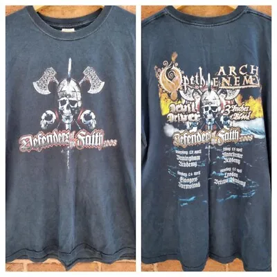 Buy Arch Enemy T Shirt 2008 Opeth Defenders Of Faith Tour Gig Merch Backprint XL  • 19.99£