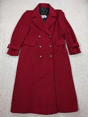 Buy VINTAGE Evan Picone Wool Coat Womens 8 Red Long Jacket Flannel Lined Plaid USA • 57.81£