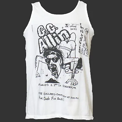 Buy GG Allin Hardcore Metal Punk Rock T-SHIRT Vest Top Unisex White S-2XL • 13.99£