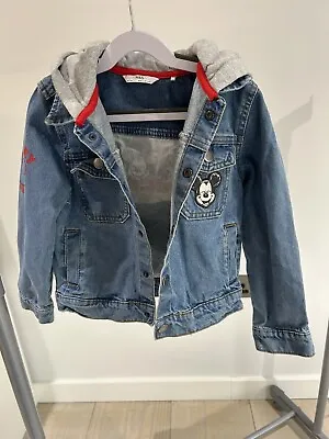Buy Boys Jeans Jacket Disney Hooded Mickey 6-7 M&S Denim • 12.94£