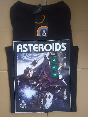Buy Atari T-Shirt M Mens Black Asteroids  Crew Short Sleeves Cotton Gamer Top New • 15£