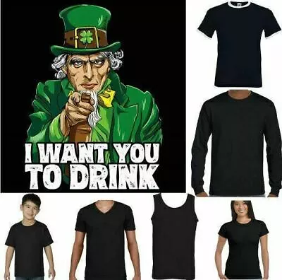 Buy ST. PATRICK'S DAY T-SHIRT, I Want You To Drink Beer Paddys Irish Unisex Tee Top • 9.99£