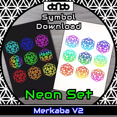 Buy Merkaba V2 Neon Set - Symbol - SVG PNG JPG PDF PSD AI EPS [2D Download] • 2.71£