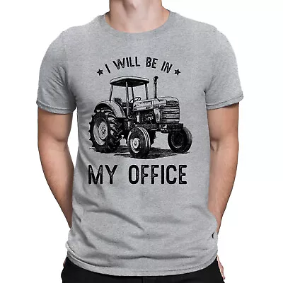 Buy I Will Be In My Office Vintage Farm Tractor Farming Funny Mens T-Shirts Top #BAL • 9.99£